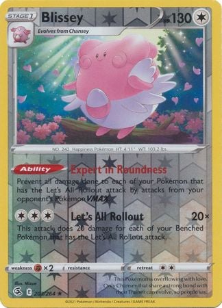 Pokemon Card Fusion Strike 203/264 Blissey Reverse Holo Rare