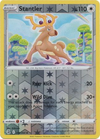 Pokemon Card Fusion Strike 208/264 Stantler Reverse Holo Uncommon