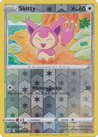 Pokemon Card Fusion Strike 210/264 Skitty Reverse Holo Common