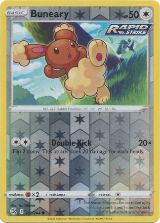 Pokemon Card Fusion Strike 212/264 Buneary Reverse Holo Common