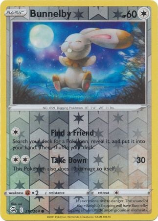 Pokemon Card Fusion Strike 214/264 Bunnelby Reverse Holo Common