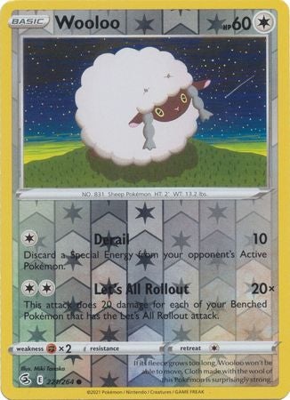 Pokemon Card Fusion Strike 221/264 Wooloo Reverse Holo Common