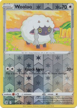 Pokemon Card Fusion Strike 222/264 Wooloo Reverse Holo Common