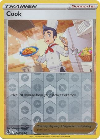 Pokemon Card Fusion Strike 228/264 Cook Reverse Holo Uncommon