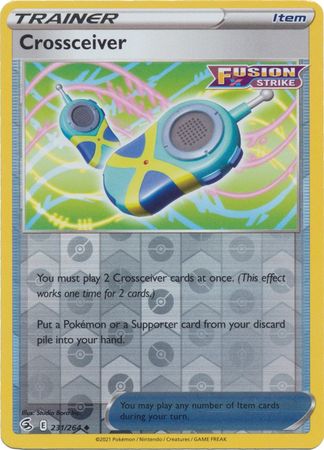 Pokemon Card Fusion Strike 231/264 Crossceiver Reverse Holo Uncommon