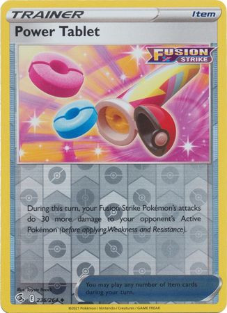 Pokemon Card Fusion Strike 236/264 Power Tablet Reverse Holo Uncommon