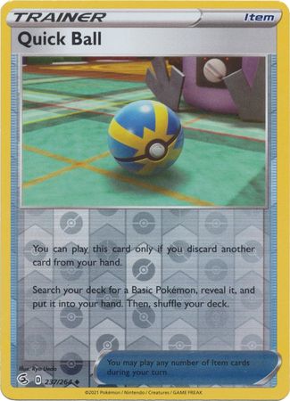 Pokemon Card Fusion Strike 237/264 Quick Ball Reverse Holo Uncommon