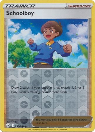 Pokemon Card Fusion Strike 238/264 Schoolboy Reverse Holo Uncommon