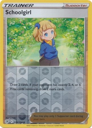 Pokemon Card Fusion Strike 239/264 Schoolgirl Reverse Holo Uncommon