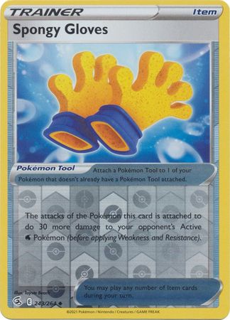 Pokemon Card Fusion Strike 243/264 Spongy Gloves Reverse Holo Uncommon