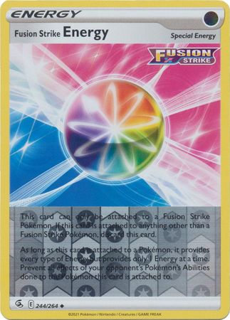 口袋妖怪卡片 Fusion Strike 244/264 Fusion Strike Energy Reverse Holo 罕见