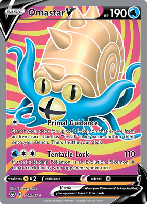 Pokemon Card Silver Tempest 174/195 Omastar V Full Art *MINT*