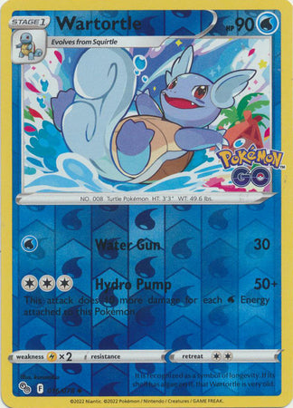 Pokemon Card Pokemon Go 16/78 Wartortle Reverse Holo Uncommon *MINT*