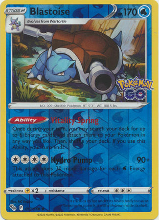 Pokemon Card Pokemon Go 17/78 Blastoise Reverse Holo Rare *MINT*