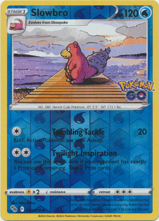 Pokemon Card Pokemon Go 20/78 Slowbro Reverse Holo Uncommon *MINT*