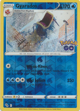 بطاقة بوكيمون بوكيمون جو 22/78 Gyarados Reverse Holo نادرة *MINT*