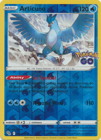 Pokemon Card Pokemon Go 24/78 Articuno Reverse Holo Rare *MINT*