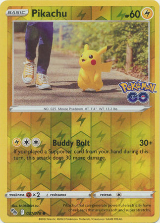 Pokemon Card Pokemon Go 27/78 Pikachu Reverse Holo Common *MINT*