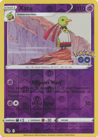 Pokemon Card Pokemon Go 33/78 Xatu Reverse Holo Uncommon *MINT*