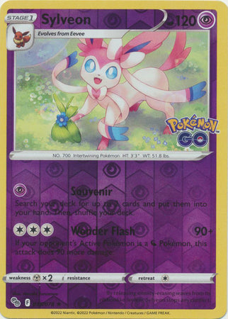 Pokemon Card Pokemon Go 35/78 Sylveon Reverse Holo Rare *MINT*