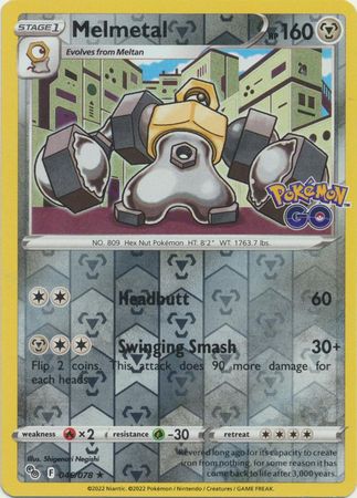 Pokemon Card Pokemon Go 46/78 Melmetal Reverse Holo Rare *MINT*