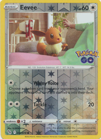 Pokemon Card Pokemon Go 54/78 Eevee Reverse Holo Common *MINT*