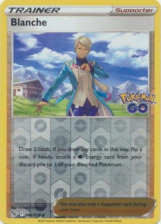 Pokemon Card Pokemon Go 64/78 Blanche Supporter Reverse Holo Uncommon *MINT*