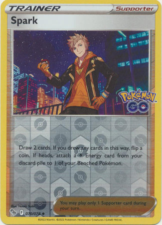 Pokemon Card Pokemon Go 70/78 Spark Supporter Reverse Holo Uncommon *MINT*