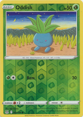 Pokemon Card Lost Origin 001/196 1/196 Oddish Reverse Holo Common *MINT*