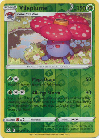 Pokemon Card Lost Origin 003/196 3/196 Vileplume Reverse Holo Rare *MINT*