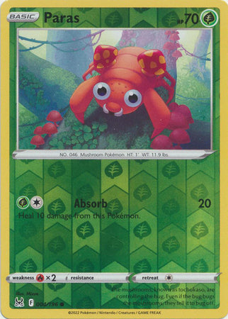 Pokemon Card Lost Origin 004/196 4/196 Paras Reverse Holo Common *MINT*