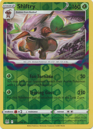 Pokemon Card Lost Origin 013/196 13/196 Shiftry Reverse Holo Rare *MINT*