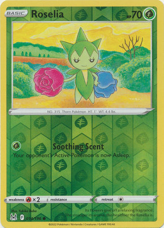 Pokemon Card Lost Origin 014/196 14/196 Roselia Reverse Holo Common *MINT*