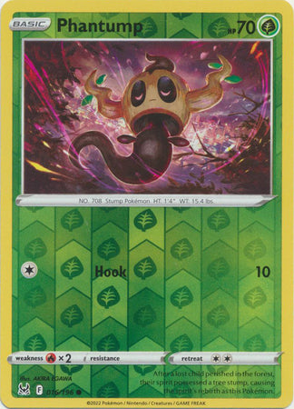 Pokemon Card Lost Origin 016/196 16/196 Phantump Reverse Holo Common *MINT*