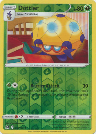 Pokemon Card Lost Origin 019/196 19/196 Dottler Reverse Holo Uncommon *MINT*