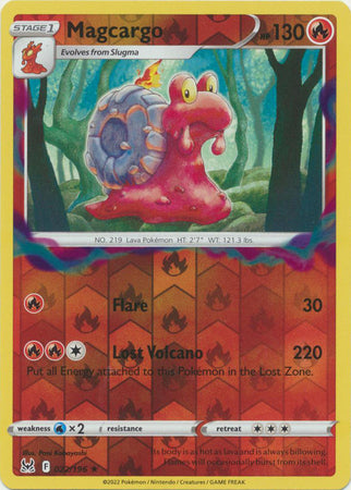 Pokemon Card Lost Origin 022/196 22/196 Magcargo Reverse Holo Rare *MINT*