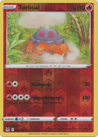 Pokemon Card Lost Origin 023/196 23/196 Torkoal Reverse Holo Uncommon *MINT*