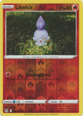 Pokemon Card Lost Origin 024/196 24/196 Litwick Reverse Holo Common *MINT*