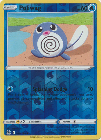 بطاقة بوكيمون مفقودة من أصل 030/196 30/196 Poliwag Reverse Holo Common *MINT*