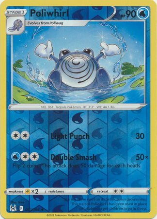 بطاقة بوكيمون مفقودة الأصل 031/196 31/196 Poliwhirl Reverse Holo غير شائعة *MINT*