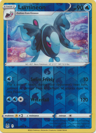 Pokemon Card Lost Origin 041/196 41/196 Lumineon Reverse Holo Uncommon *MINT*