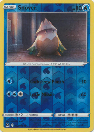 Pokemon Card Lost Origin 042/196 42/196 Snover Reverse Holo Common *MINT*