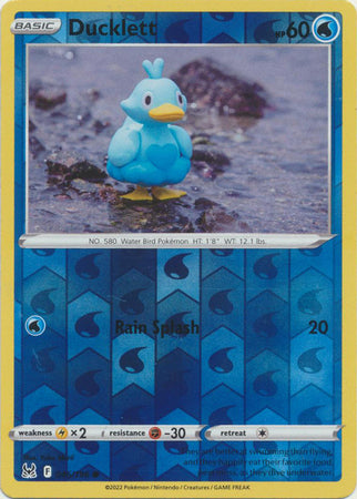 بطاقة بوكيمون مفقودة من أصل 046/196 46/196 Ducklett Reverse Holo Common *MINT*