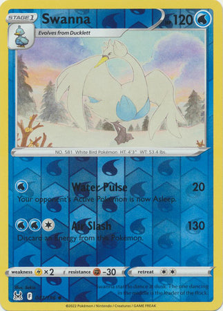 Pokemon Card Lost Origin 047/196 47/196 Swanna Reverse Holo Uncommon *MINT*