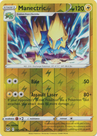 Pokemon Card Lost Origin 055/196 55/196 Manectric Reverse Holo Rare *MINT*