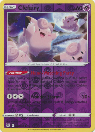 بطاقة بوكيمون مفقودة من أصل 062/196 62/196 Clefairy Reverse Holo Common *MINT*