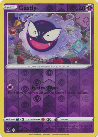 بطاقة بوكيمون مفقودة من أصل 064/196 64/196 Gastly Reverse Holo Common *MINT*