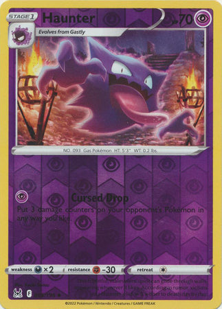 Pokemon Card Lost Origin 065/196 65/196 Haunter Reverse Holo Uncommon *MINT*