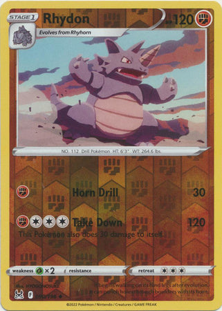 Pokemon Card Lost Origin 090/196 90/196 Rhydon Reverse Holo Uncommon *MINT*