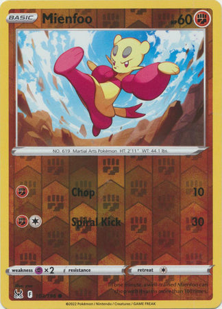 Pokemon Card Lost Origin 103/196 Mienfoo Reverse Holo Common *MINT*